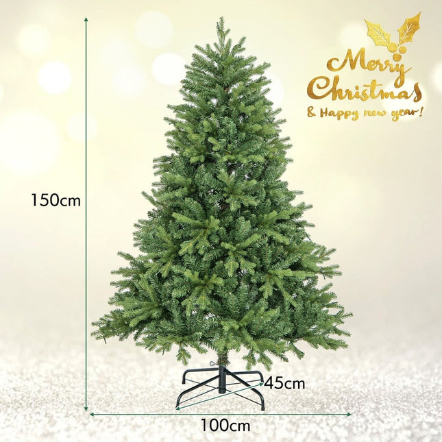 150 cm Künstlicher Weihnachtsbaum mit LED-Beleuchtung, 11 Modi