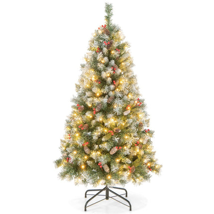 150 cm Artificial Christmas Tree with Lights & Snow