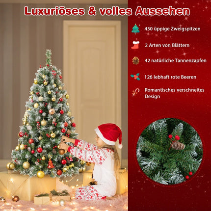 150 cm Artificial Christmas Tree with Lights & Snow