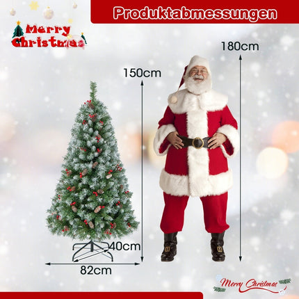 150 cm Artificial Christmas Tree with Lights & Snow
