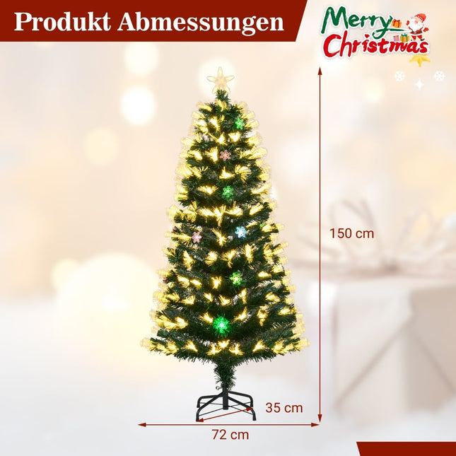 150 cm Artificial Christmas Tree with Lights & Star Top