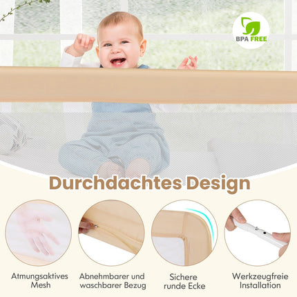 150 cm Klappbares Kleinkinder-Bettgitter mit atmungsaktivem Netz