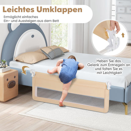 150 cm Klappbares Kleinkinder-Bettgitter mit atmungsaktivem Netz