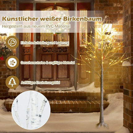 150 cm LED light tree birch tree with warm white LED lights