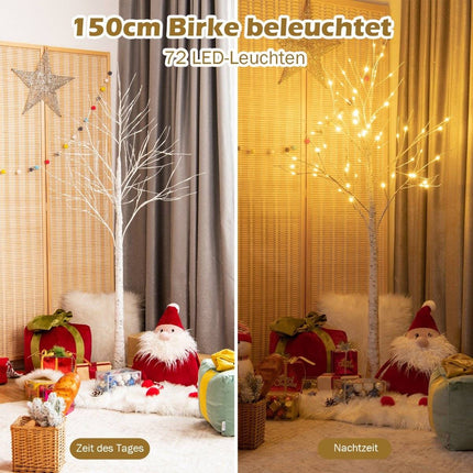 150 cm LED light tree birch tree with warm white LED lights