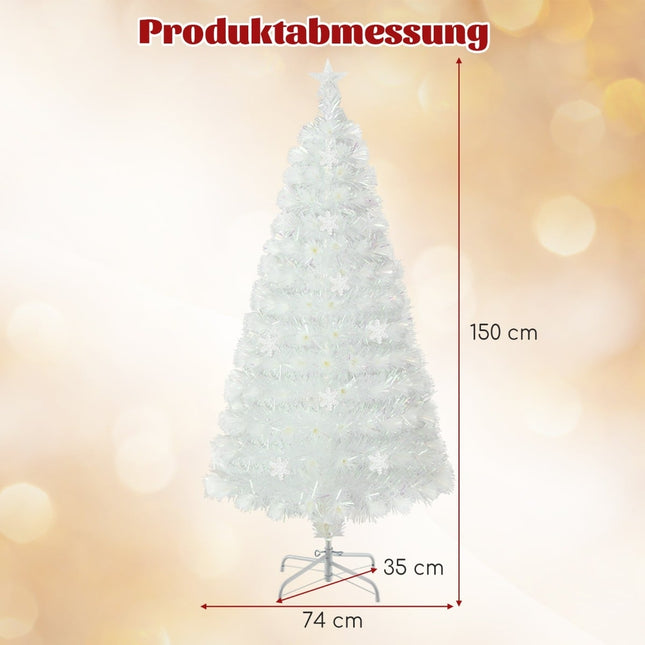 150 cm weißer LED-Lichtwellenleiter-Weihnachtsbaum