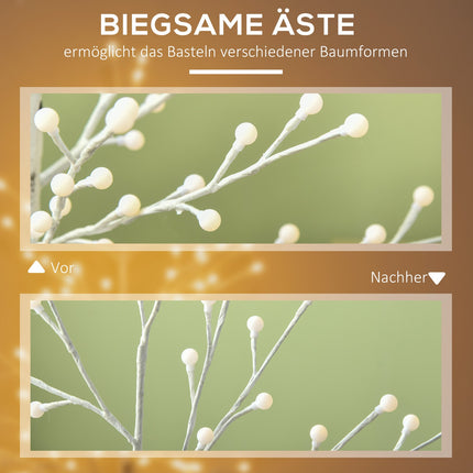 150 cm Birke LED Baum, 120 warmweiße Lichter, 3 Helligkeitsstufen