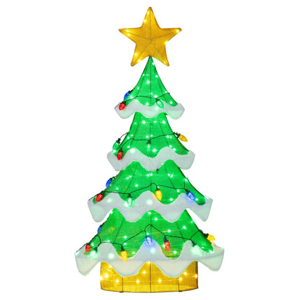 157 cm LED-Weihnachtsbaum mit Stern- und Erdbeerlampen