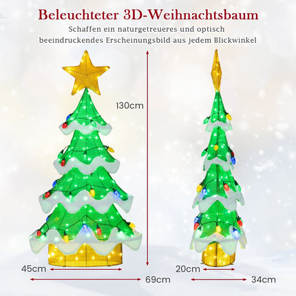 157 cm LED-Weihnachtsbaum mit Stern- und Erdbeerlampen
