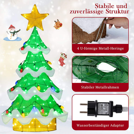 157 cm LED-Weihnachtsbaum mit Stern- und Erdbeerlampen