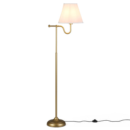 Vloerlamp van 158 cm met stoffen kap en voetschakelaar