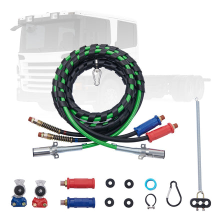 15 Ft Semi Truck 3-in-1 Air Lines Kit, 7-Way ABS
