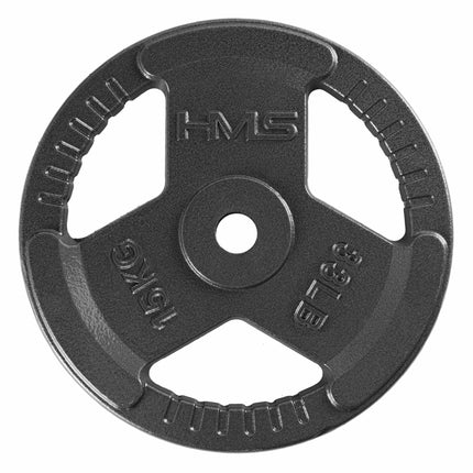 15 kg Hantelscheibe aus Gusseisen, ergonomische Griffe