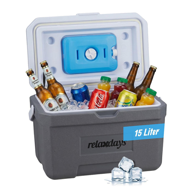 15L Isolierkühlbox mit Kühlakku – Weiß/Grau