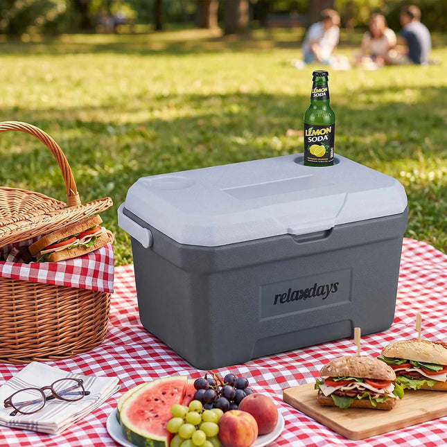 15L Isolierkühlbox mit Kühlakku – Weiß/Grau
