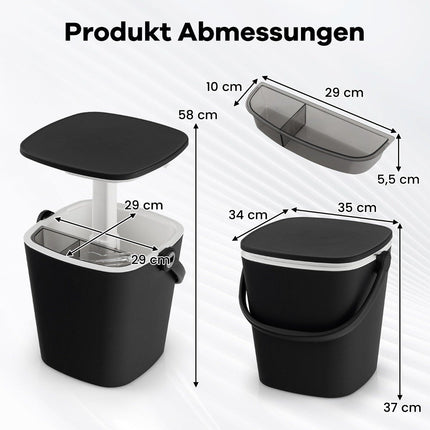15 L Portable Cool Bar with Liftable Table Top & Bottle Opener Side Table Cool Box Black