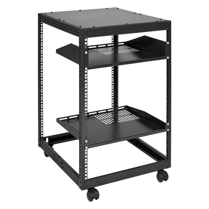 15U Open Frame Server Rack, 4-Post, 23-40 in Depth