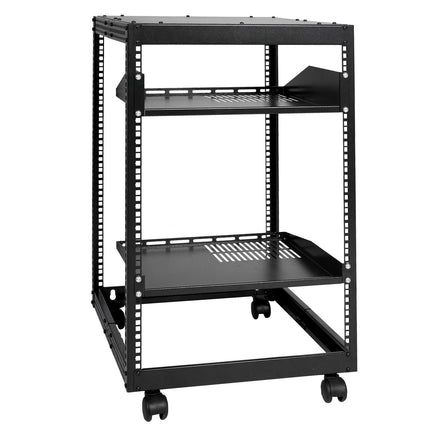 15U Open Frame Server Rack, 4-Post, 23-40 in Depth