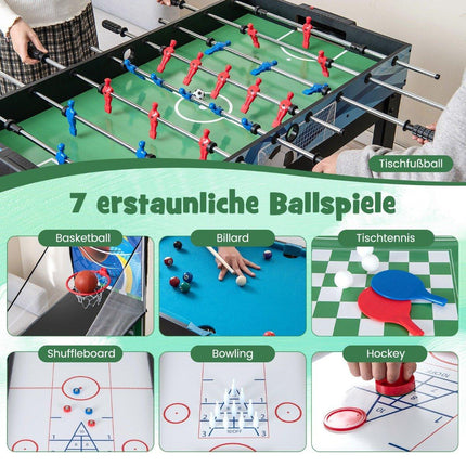 15-in-1 Multi-Game Table Set with Foosball, Billiards, Hockey