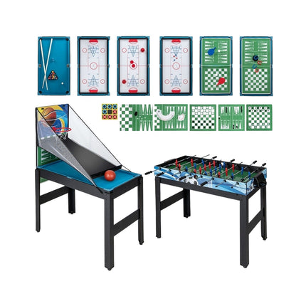 15-in-1 Multi-Game Table Set with Foosball, Billiards, Hockey