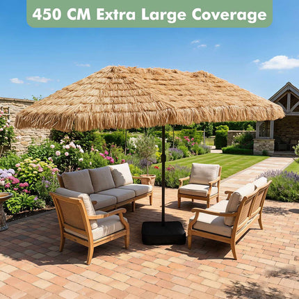 15 x 9 FT Double-Sided Patio Umbrella with Lights & Base