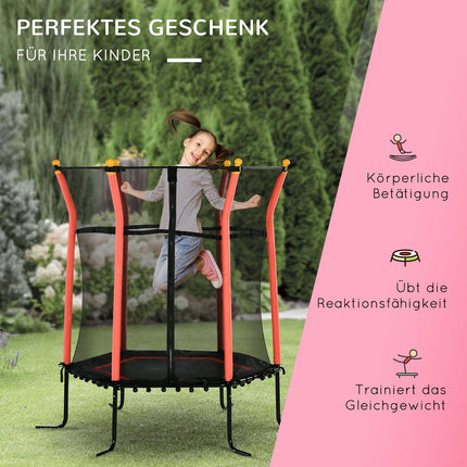 160 cm Fitnesstrampolin für Kinder mit Sicherheitsnetz