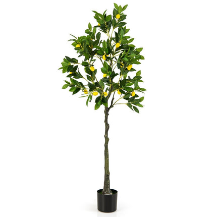 160 cm Artificial Lemon Tree with Pot & 27 Lemons Lime Tree Artificial Plant Citrus Plant