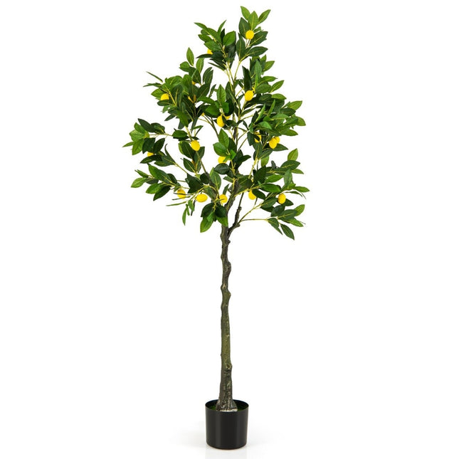 160 cm Künstlicher Zitronenbaum mit Topf &amp; 27 Zitronen Limettenbaum Kunstpflanze Zitruspflanze