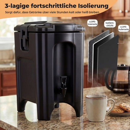 Termo výdejník nápojů 16.5L s kohoutkem, černý