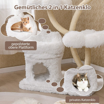 165cm Cat Tree with Sisal Posts & Cozy Hideaway
