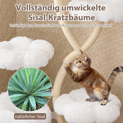 165cm Cat Tree with Sisal Posts & Cozy Hideaway