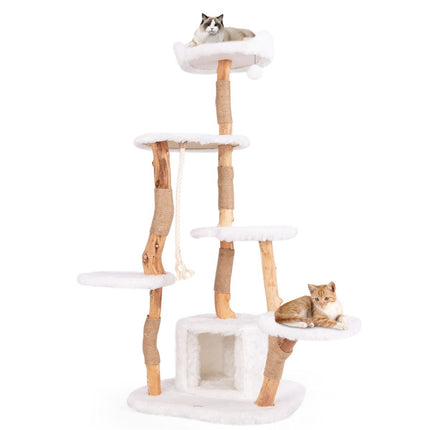168 cm Cat Tree with Platforms, Cave, and Sisal Posts