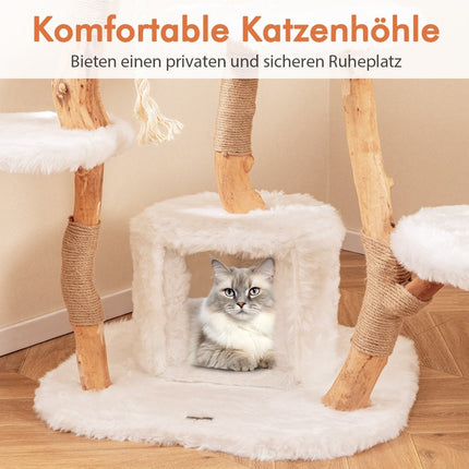 168 cm Cat Tree with Platforms, Cave, and Sisal Posts