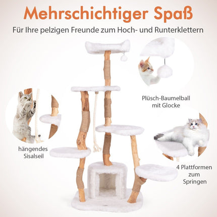 168 cm Cat Tree with Platforms, Cave, and Sisal Posts