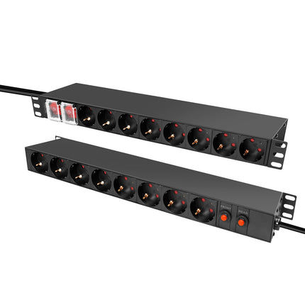 Prise de dérivation 16 voies avec protection contre les surtensions pour rack 19" U1 Noir
