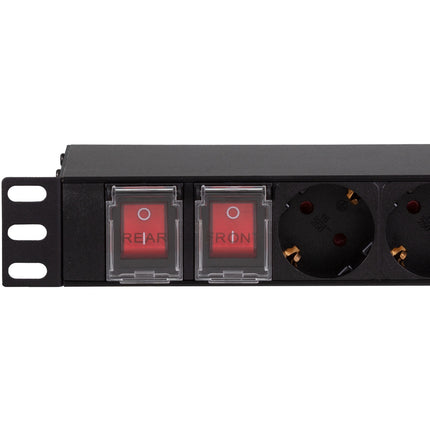 Prise de dérivation 16 voies avec protection contre les surtensions pour rack 19" U1 Noir