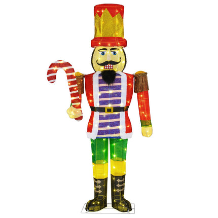 170 cm Weihnachts-Nussknacker mit Zuckerstange – LED-Beleuchtung