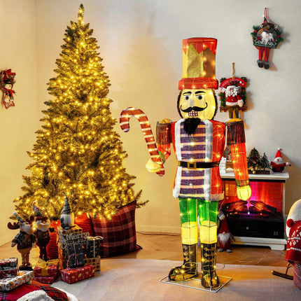 170 cm Weihnachts-Nussknacker mit Zuckerstange – LED-Beleuchtung