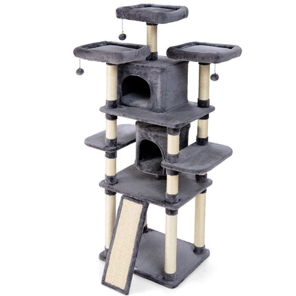 Arbre à chat de 170 cm, arbre à grimper, arbre à chat, griffoir pour chat, meuble à griffer, griffoirs, grotte avec balles de jeu