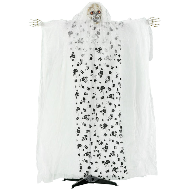 Halloween hanging ghost bride skeleton, 175 cm, glowing eyes