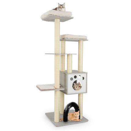 176 cm Cat Tree with Platforms, Cave & Scratching Posts