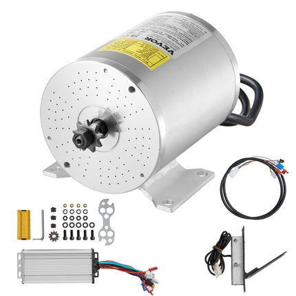 1800W 48V Brushless DC Motor Kit, Controller, Foot Pedal