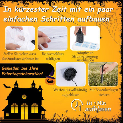 180CM LED Aufblasbarer Halloween Geist mit Kürbis Outdoor Schreckliche Dekoration Geist Halloween Dekoration