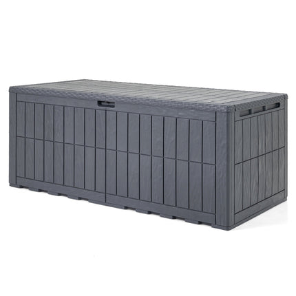 180 Gal Outdoor Deck Box, Lockable Storage Bin, Gray