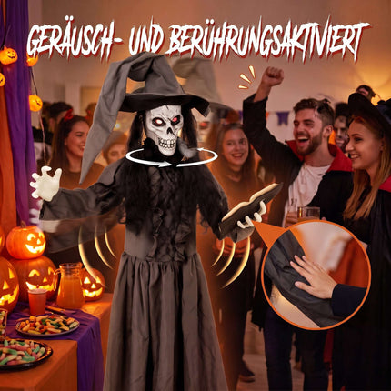 180 cm Animated Halloween Witch with LED Eyes & Sound