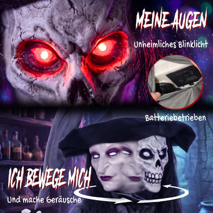 180 cm Animated Halloween Witch with LED Eyes & Sound