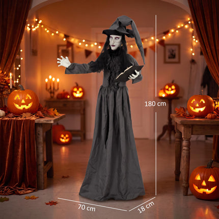 180 cm Animated Halloween Witch with LED Eyes & Sound