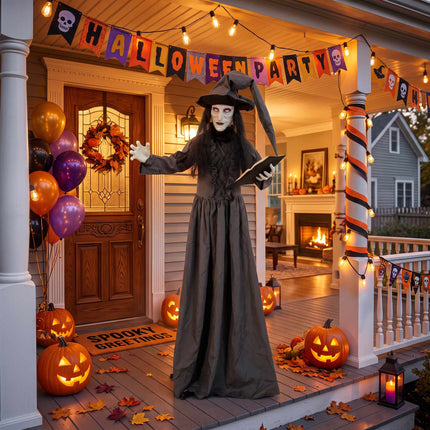 180 cm Animated Halloween Witch with LED Eyes & Sound
