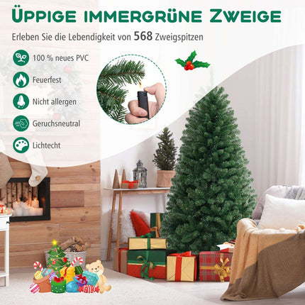 180cm künstlicher Weihnachtsbaum, 200 LEDs, 568 Zweigspitzen