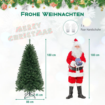 180cm künstlicher Weihnachtsbaum, 200 LEDs, 568 Zweigspitzen